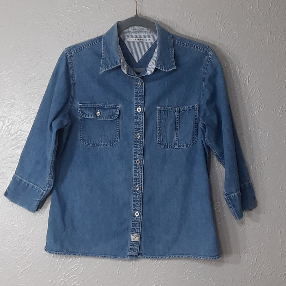 Tommy Hilfiger denim button up shirt size 12